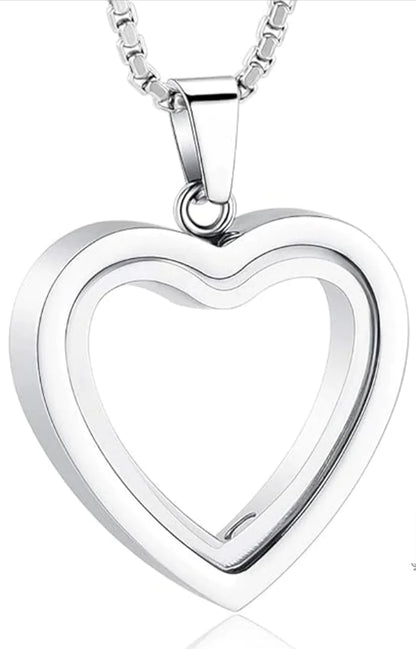 Heartfelt Remembrance: Stainless Steel Heart-Shaped Cremation Pendant